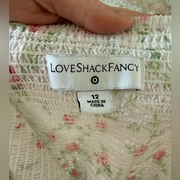 LoveShackFancy Target Floral Eyelet Midi Dress Size 12 - Picture 5 of 6
